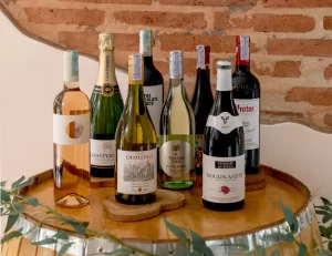 Bottles of wine showing the brands in Bali