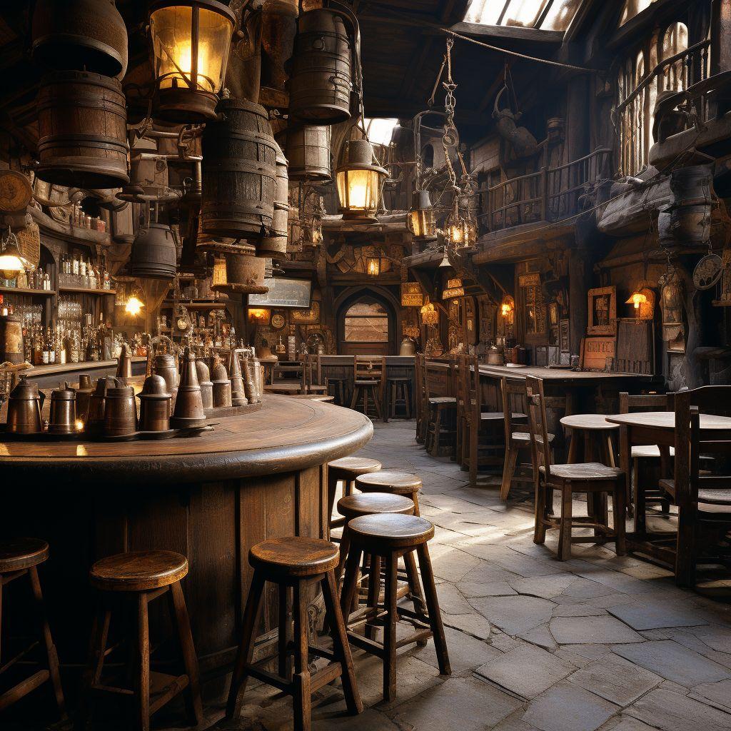 An old, rustic tavern