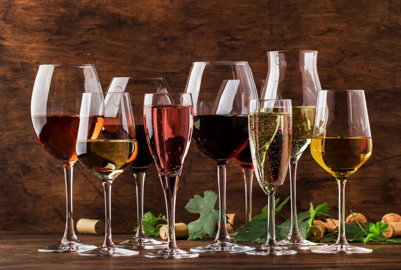 A selection of red and white wines
